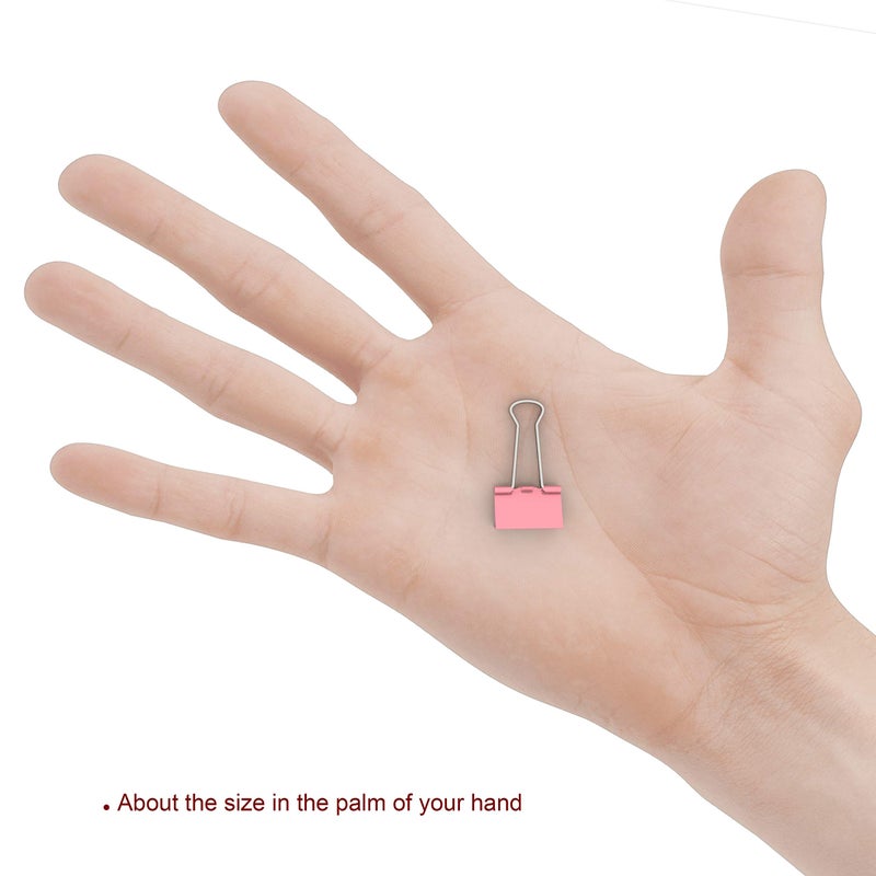 Nctinystore Colored Binder Clips Mini Metal Clamp 5/8-IN / 0.6-inch / 15-mm (Pink  40-Count) - Image 4